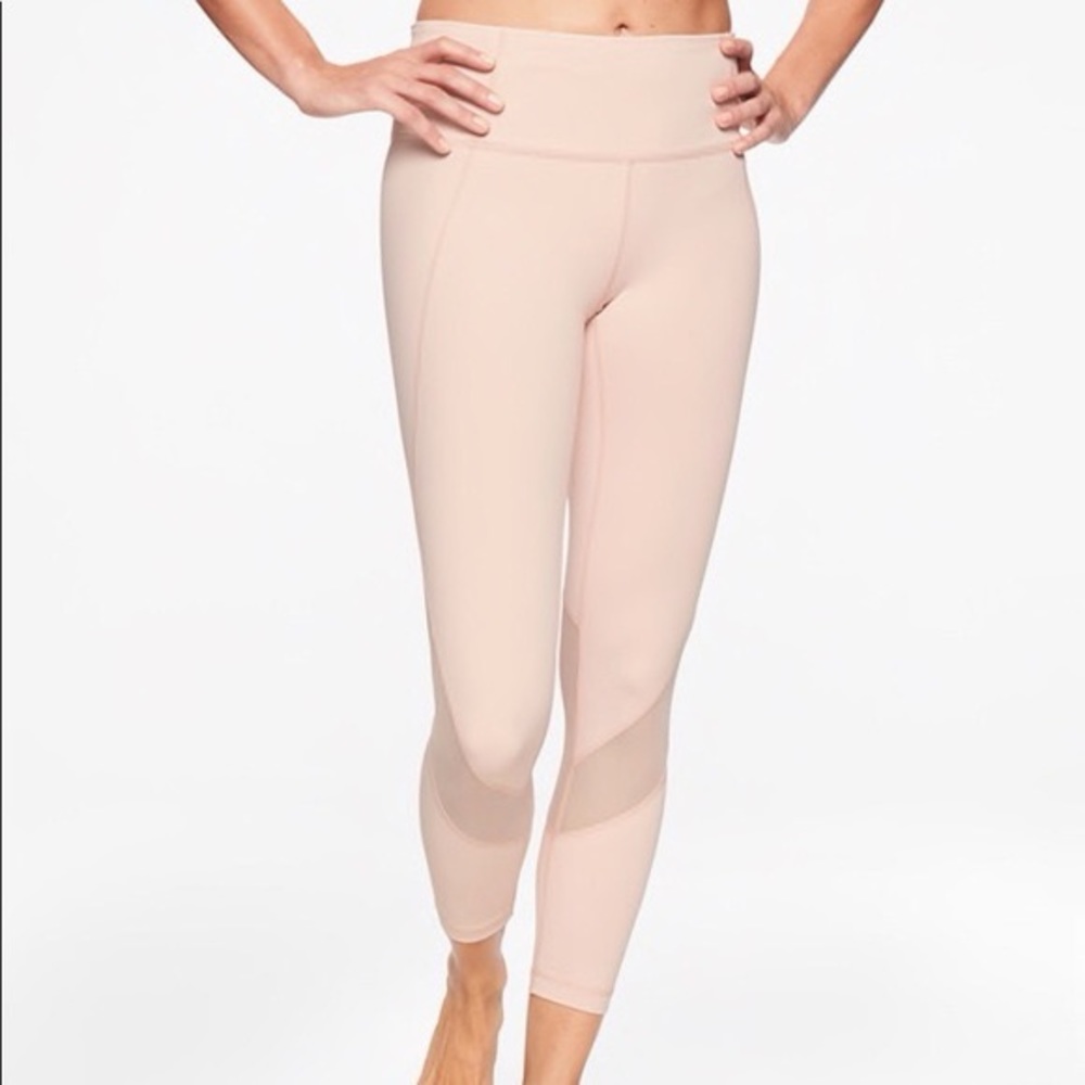 Athleta Leggings Eclipse 7/8 Tight High-Rise Mesh Ballerina Pink Women’s Small